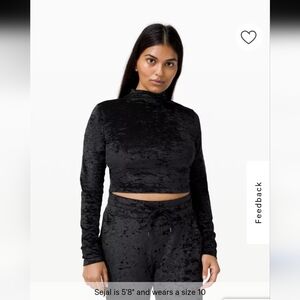 NWOT Lululemon All Aligned Crushed Velour Mock neck top,SPECIAL EDITION